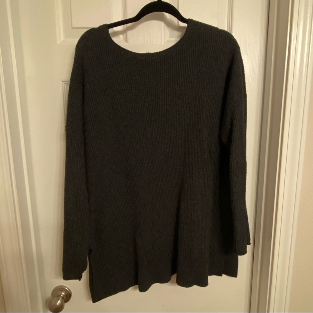 Dark Grey V Neck Sweater